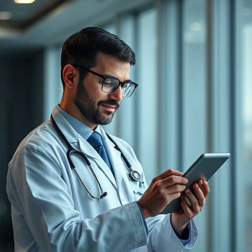 Un medico che utilizza un'applicazione di intelligenza artificiale su un tablet